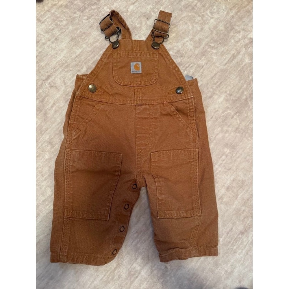 Carhartt Kids Canvas Bib Overalls Hamilton Brown 3M Cotton
